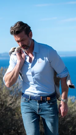 NZA New Zealand Auckland Gebreid katoenen overhemd -