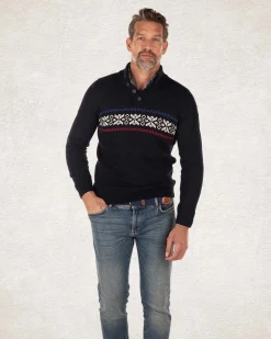 NZA New Zealand Auckland Gebreide trui met halve knoopssluiting -