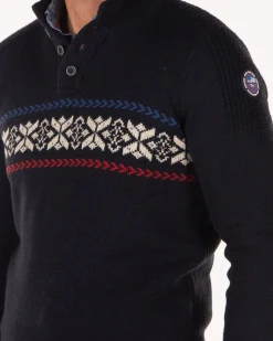 NZA New Zealand Auckland Gebreide trui met halve knoopssluiting -