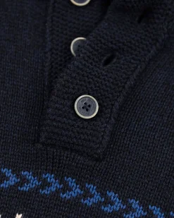 NZA New Zealand Auckland Gebreide trui met halve knoopssluiting -