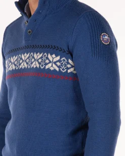 NZA New Zealand Auckland Gebreide trui met halve knoopssluiting -