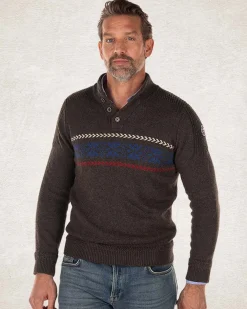 NZA New Zealand Auckland Gebreide trui met halve knoopssluiting -
