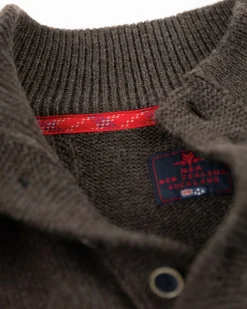 NZA New Zealand Auckland Gebreide trui met halve knoopssluiting -