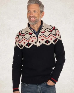 NZA New Zealand Auckland Gebreide trui met halve rits en accentkleuren -