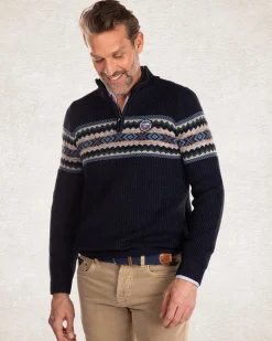 NZA New Zealand Auckland Gebreide trui met halve ritssluiting -