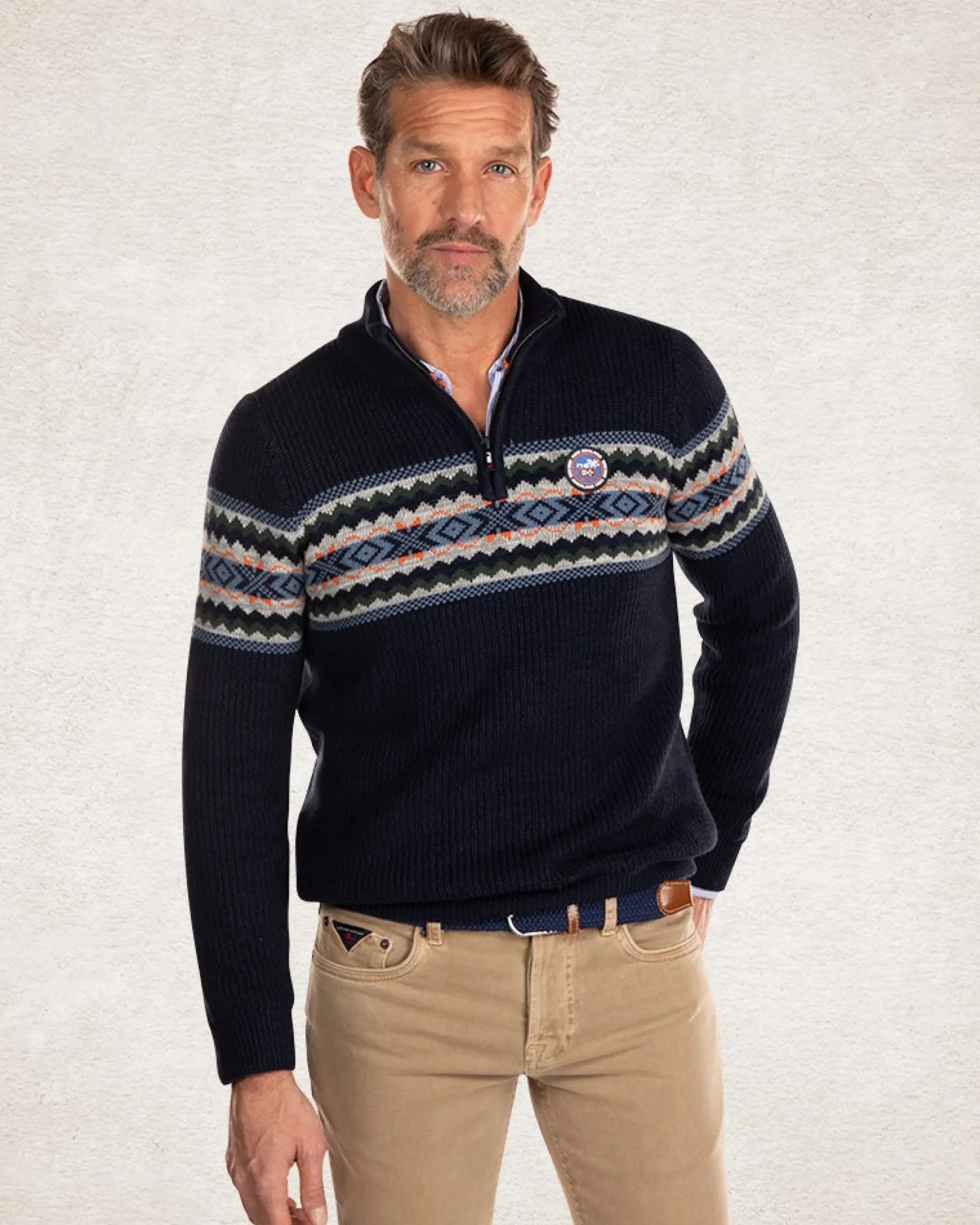 NZA New Zealand Auckland Gebreide trui met halve ritssluiting -