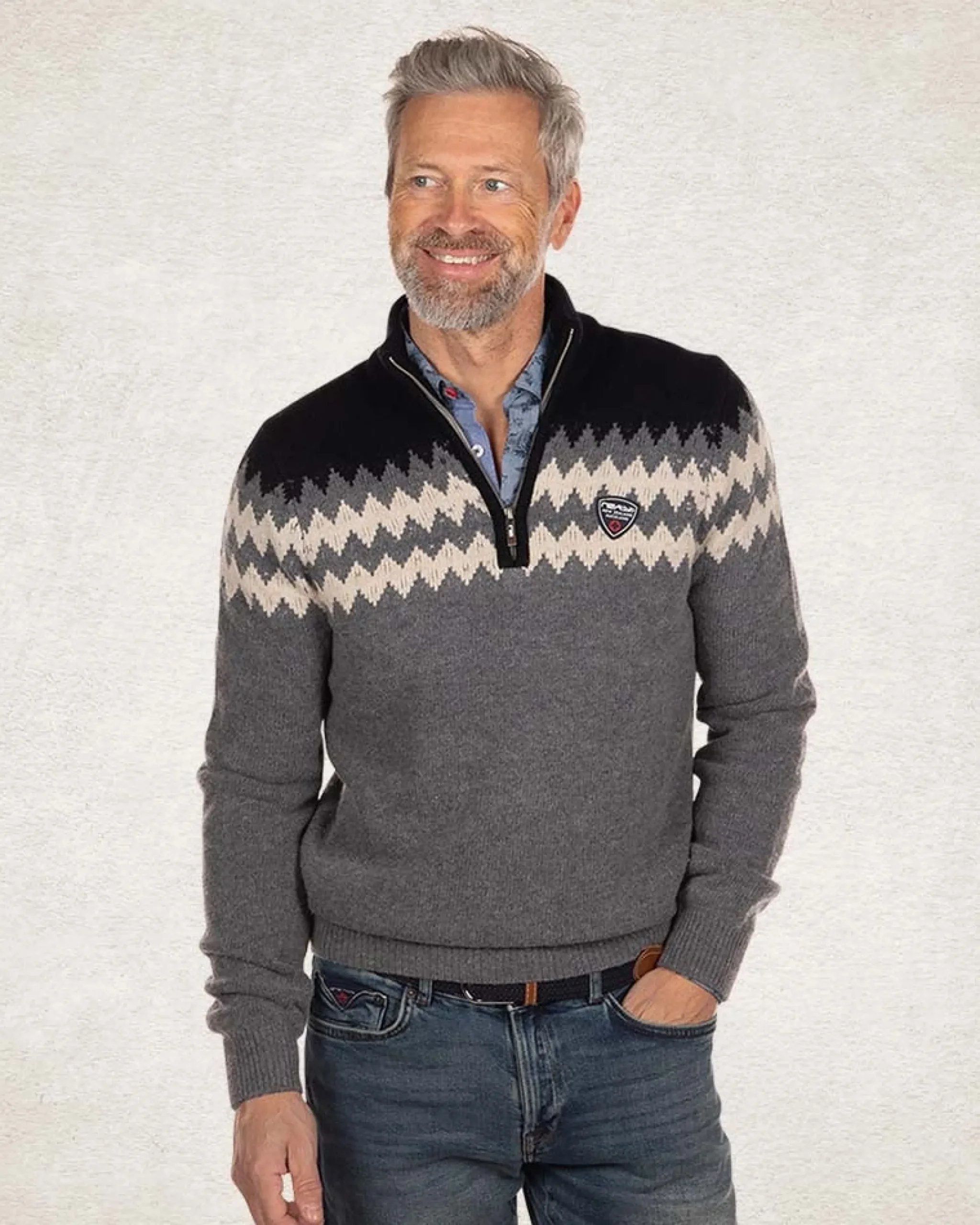 NZA New Zealand Auckland Gebreide trui met halve rits -