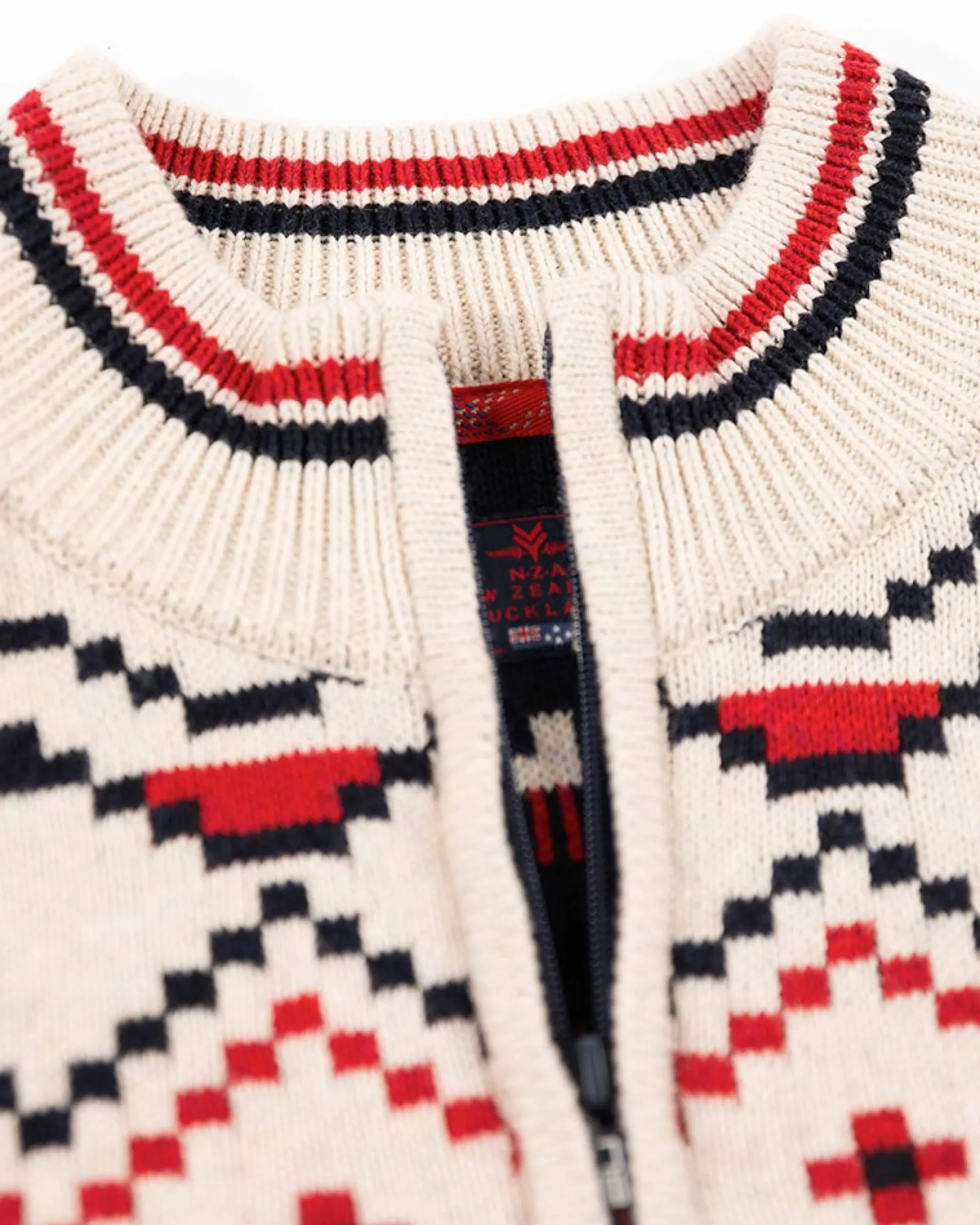 NZA New Zealand Auckland Gebreide trui met halve rits en accentkleuren -