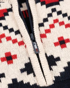 NZA New Zealand Auckland Gebreide trui met halve rits en accentkleuren -