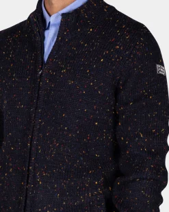 NZA New Zealand Auckland Gemêleerd donkerblauw wollen vest -