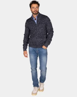 NZA New Zealand Auckland Gemêleerd navy wollen vest -