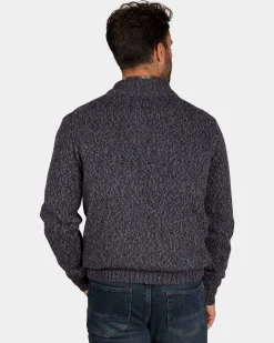 NZA New Zealand Auckland Gemêleerde donkerbruine wollen pullover -