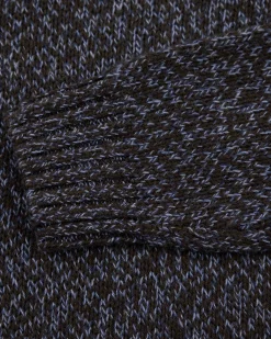 NZA New Zealand Auckland Gemêleerde donkerbruine wollen pullover -