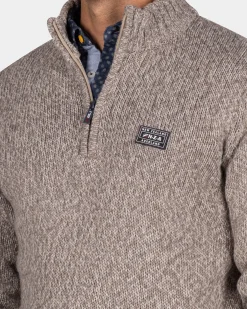 NZA New Zealand Auckland Gemêleerde lichtbruine wollen pullover -