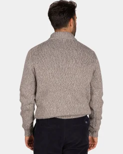 NZA New Zealand Auckland Gemêleerde lichtbruine wollen pullover -