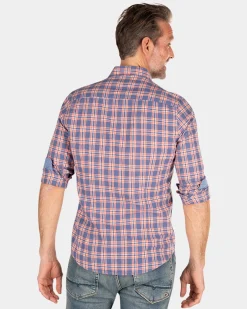 NZA New Zealand Auckland Geruit blauw en roze overhemd -