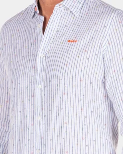 NZA New Zealand Auckland Gestreept linnen overhemd -