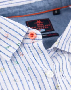 NZA New Zealand Auckland Gestreept linnen overhemd -