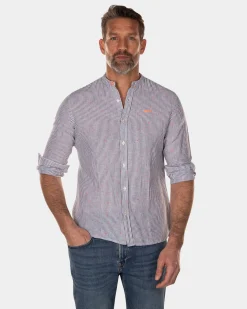 NZA New Zealand Auckland Gestreept overhemd zonder kraag -