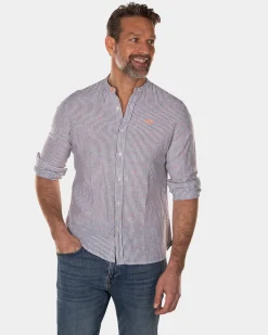 NZA New Zealand Auckland Gestreept overhemd zonder kraag -