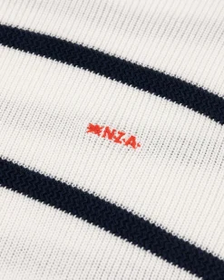 NZA New Zealand Auckland Gestreepte trui met ronde hals ecru zwart -