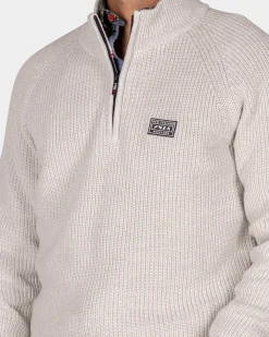 NZA New Zealand Auckland Grijze katoenen trui met halve rits -