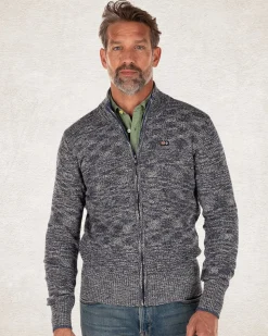 NZA New Zealand Auckland Grijze ribgebreid katoenen vest