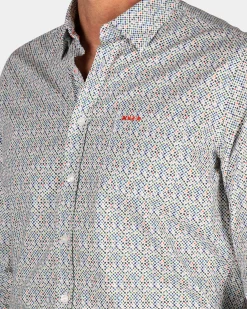 NZA New Zealand Auckland Groen geprint katoenen overhemd