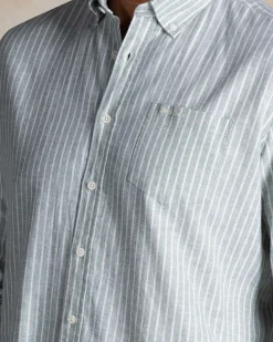 NZA New Zealand Auckland Groen linnen overhemd met knoopsluiting