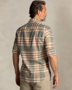 NZA New Zealand Auckland Groen met oranje geruit overhemd met korte mouwen