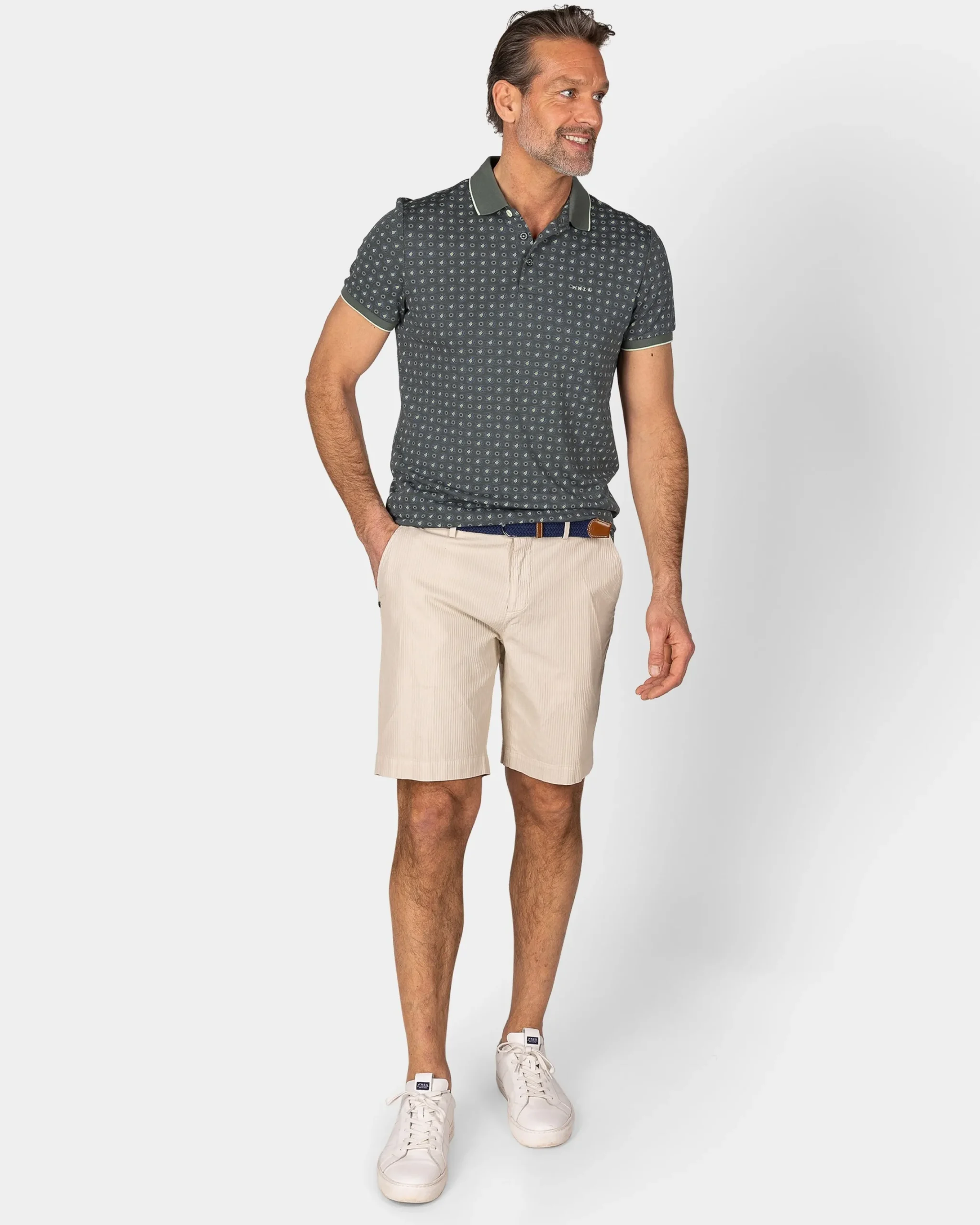 NZA New Zealand Auckland Groen poloshirt met kleine stippen