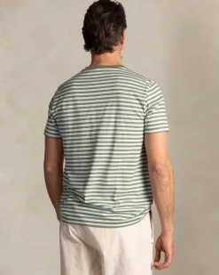 NZA New Zealand Auckland Groen t-shirt met lichtgroene strepen