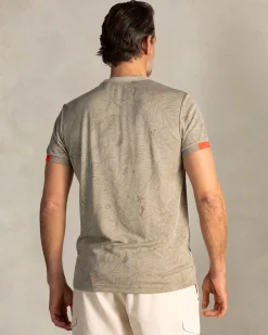 NZA New Zealand Auckland Groen t-shirt met ronde hals en bladprint