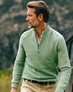 NZA New Zealand Auckland Groene basis pullover met halve rits