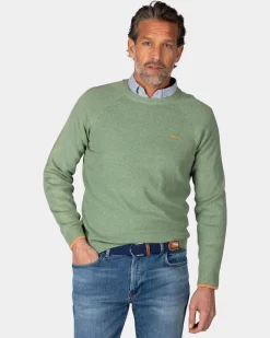 NZA New Zealand Auckland Groene effen pullover met ronde hals