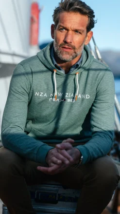 NZA New Zealand Auckland Groene hoodie met tekst op de borst -