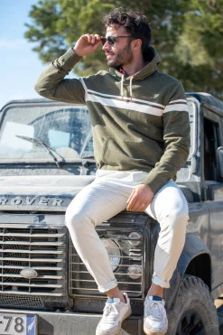 NZA New Zealand Auckland Groene hoodie met witte streep -