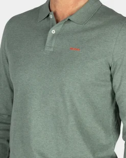 NZA New Zealand Auckland Groene katoenen longsleeve polo