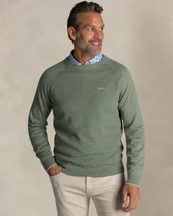 NZA New Zealand Auckland Groene katoenen trui met ronde hals