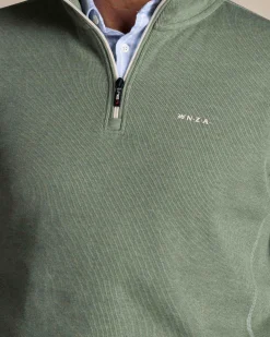 NZA New Zealand Auckland Groene katoenen trui met halve rits