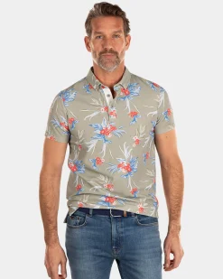 NZA New Zealand Auckland Groene polo met bloemenprint -
