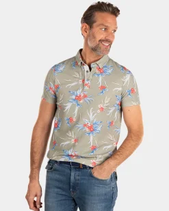 NZA New Zealand Auckland Groene polo met bloemenprint -