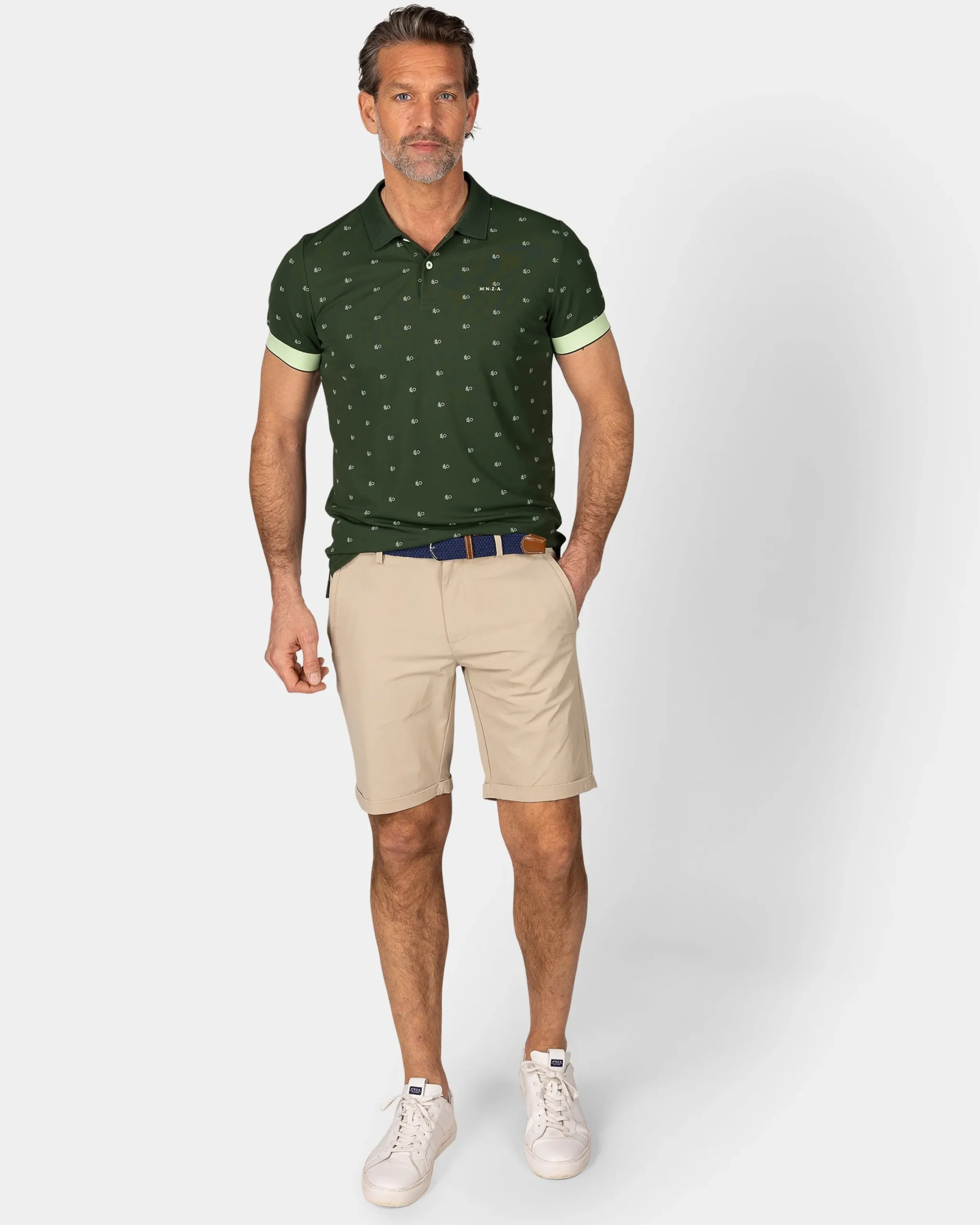 NZA New Zealand Auckland Groene polo met kleine print