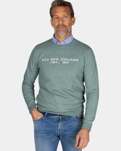 NZA New Zealand Auckland Groene trui met tekst op de borst -