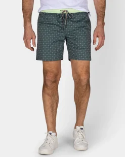 NZA New Zealand Auckland Groene zwembroek met print en lichtgele details