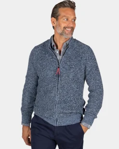 NZA New Zealand Auckland Grofgebreid blauw vest -