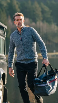 NZA New Zealand Auckland Grofgebreid blauw vest -