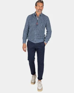 NZA New Zealand Auckland Grofgebreid blauw vest -