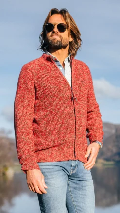 NZA New Zealand Auckland Grofgebreid rood vest -