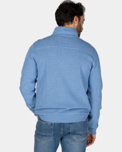 NZA New Zealand Auckland Katoenen blauw pullover met halve rits